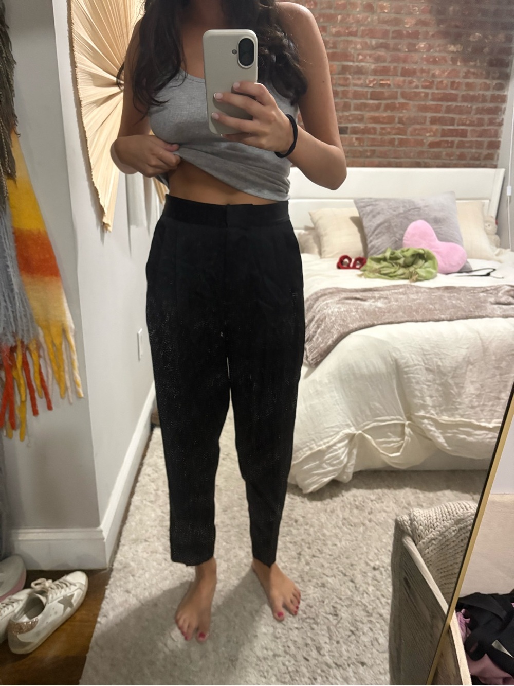 Babaton Black Cropped High-Rise Tailored Trousers